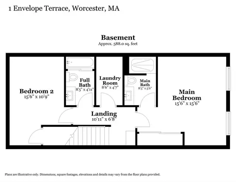 Floorplan - 1 Envelope Ter #107, Worcester, MA 01604 photo 2 of 2