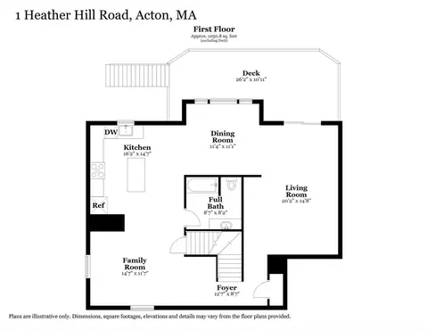 Floorplan - 1 Heather Hill Rd, Acton, MA 01720 photo 1 of 3