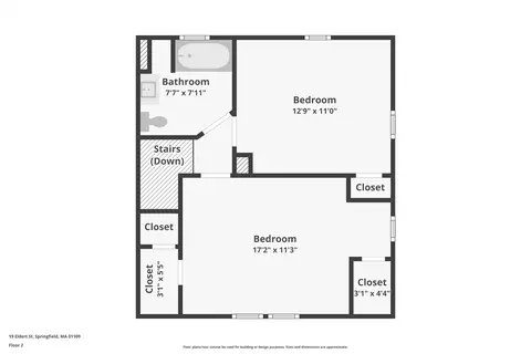 Floorplan - 19 Eldert St, Springfield, MA 01109 photo 2 of 2
