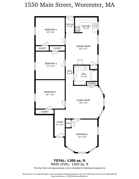 Floorplan - 1550-1552 Main St, Worcester, MA 01603 photo 1 of 2