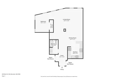 Floorplan - 82-88 Winter St #2B, Worcester, MA 01604 photo 1 of 1