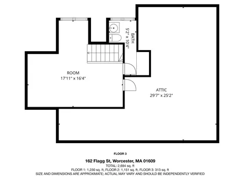 Floorplan - 162 Flagg St, Worcester, MA 01609 photo 5 of 5