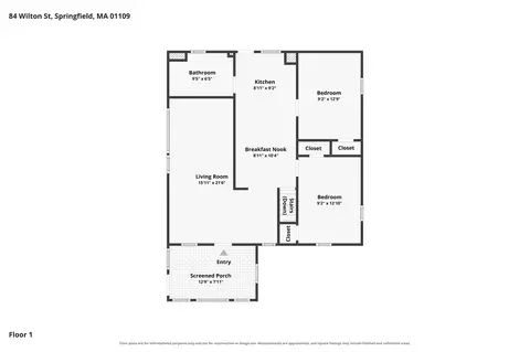 Floorplan - 84 Wilton St, Springfield, MA 01109 photo 1 of 2