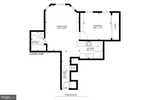 Floorplan - 2000 16th St NW #508, Washington, DC 20009 photo 1 of 2