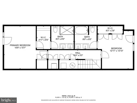 Floorplan - 1417 Montello Ave NE #1, Washington, DC 20002 photo 2 of 3