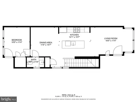 Floorplan - 1417 Montello Ave NE #1, Washington, DC 20002 photo 1 of 3