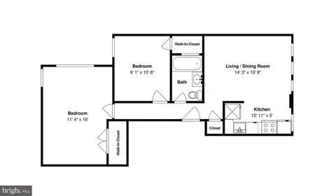 Floorplan - 1815 A St SE #102, Washington, DC 20003 photo 1 of 1