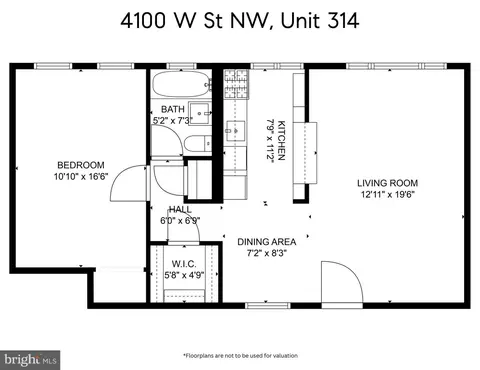 Floorplan - 4100 W Street St NW #314, Washington, DC 20007 photo 1 of 1