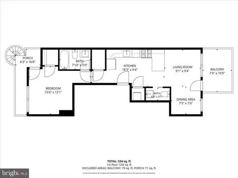 Floorplan - 1632 K St NE #3, Washington, DC 20002 photo 1 of 1