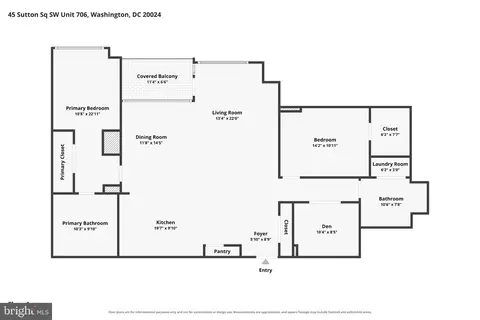 Floorplan - 45 Sutton Sq SW #706, Washington, DC 20024 photo 1 of 1