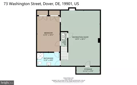 Floorplan - 73 Washington St, Dover, DE 19901 photo 3 of 4