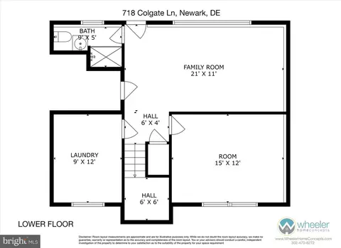 Floorplan - 718 Colgate Ln, Newark, DE 19711 photo 2 of 2