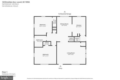 Floorplan - 128 Brooklyn Ave, Laurel, DE 19956 photo 1 of 4