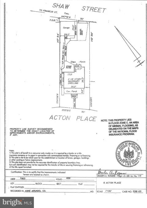 Floorplan - 6 Acton Pl, Annapolis, MD 21401 photo 1 of 1