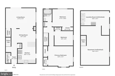 Floorplan - 225 Dunlap Rd, Pasadena, MD 21122 photo 3 of 3