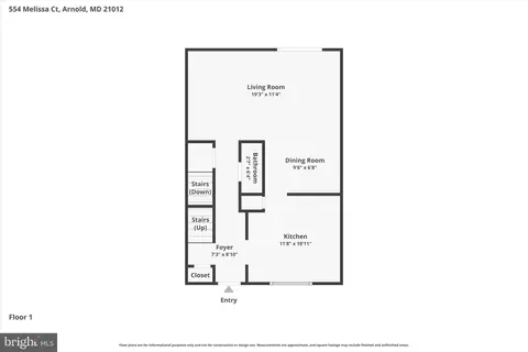 Floorplan - 554 Melissa Ct, Arnold, MD 21012 photo 1 of 3
