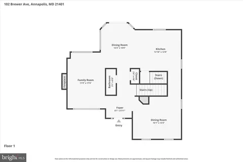 Floorplan - 102 Brewer Ave, Annapolis, MD 21401 photo 1 of 4