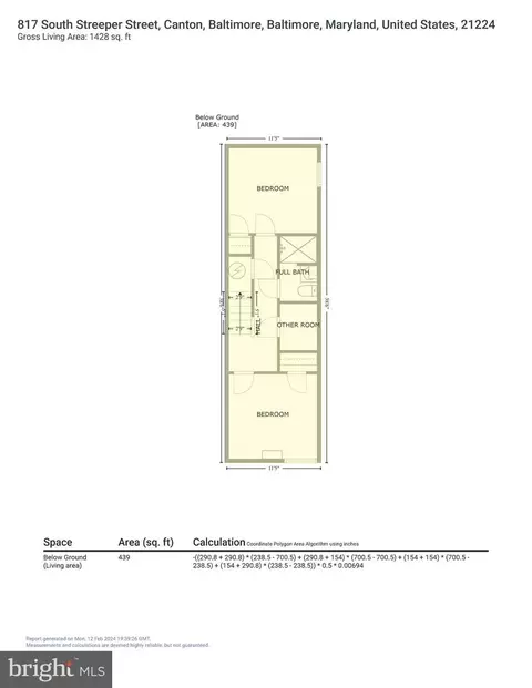 Floorplan - 817 S Streeper St, Baltimore, MD 21224 photo 6 of 9