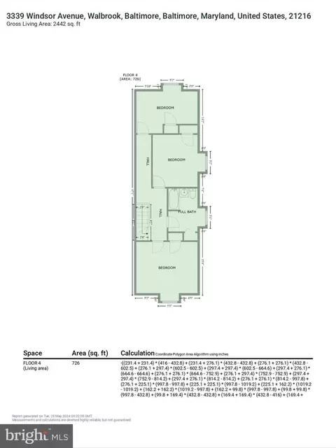 Floorplan - 3339 Windsor Ave, Baltimore, MD 21216 photo 8 of 9