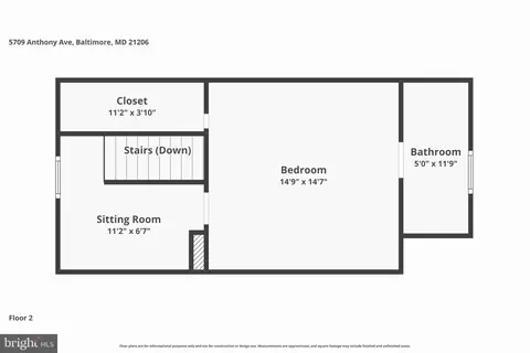 Floorplan - 5709 Anthony Ave, Baltimore, MD 21206 photo 2 of 3