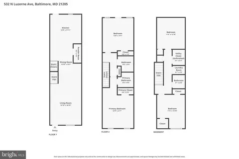 Floorplan - 532 N Luzerne Ave, Baltimore, MD 21205 photo 1 of 1
