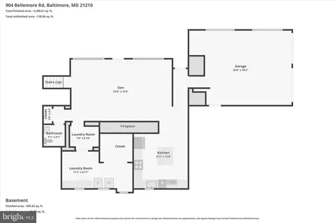 Floorplan - 904 Bellemore Rd, Baltimore, MD 21210 photo 1 of 6