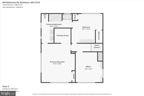 Floorplan - 904 Bellemore Rd, Baltimore, MD 21210 photo 4 of 6