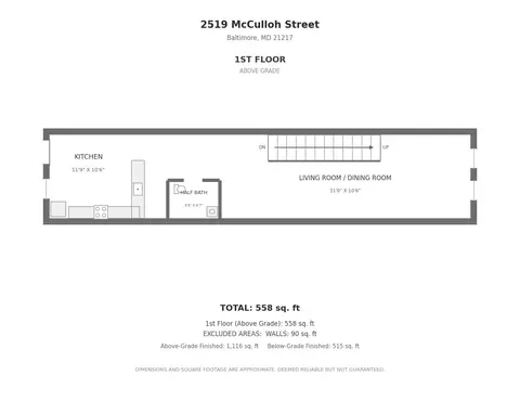 Floorplan - 2519 Mcculloh St, Baltimore, MD 21217 photo 1 of 3