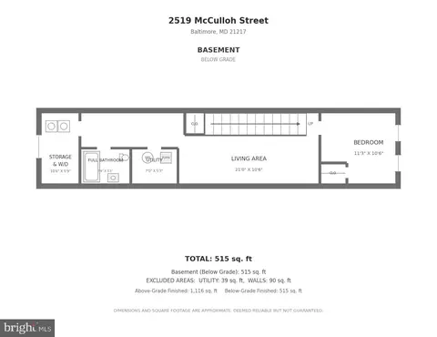 Floorplan - 2519 Mcculloh St, Baltimore, MD 21217 photo 2 of 3