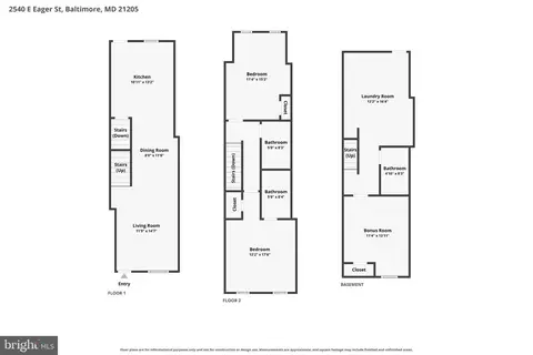 Floorplan - 2540 Eager St, Baltimore, MD 21205 photo 2 of 3