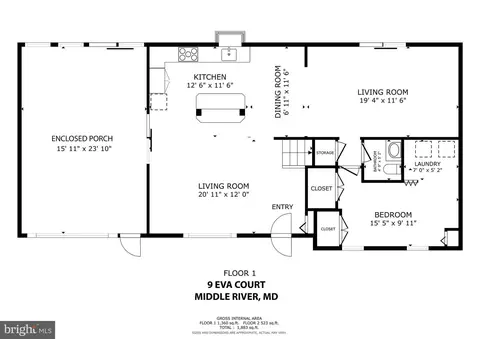 Floorplan - 9 Eva Ct, Middle River, MD 21220 photo 1 of 3