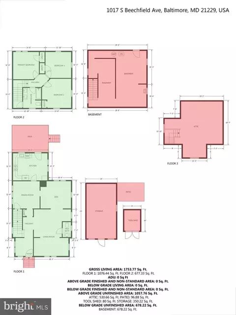 Floorplan - 1017 S Beechfield Ave, Baltimore, MD 21229 photo 1 of 5