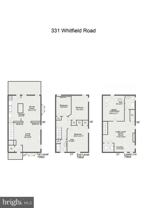Floorplan - 331 Whitfield Rd, Catonsville, MD 21228 photo 1 of 1