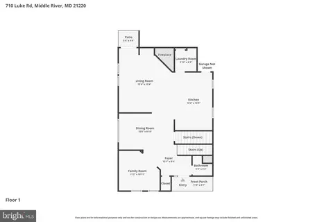 Floorplan - 710 Luke Rd, Middle River, MD 21220 photo 1 of 2
