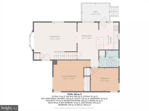 Floorplan - 1821 Weyburn Rd, Rosedale, MD 21237 photo 1 of 4