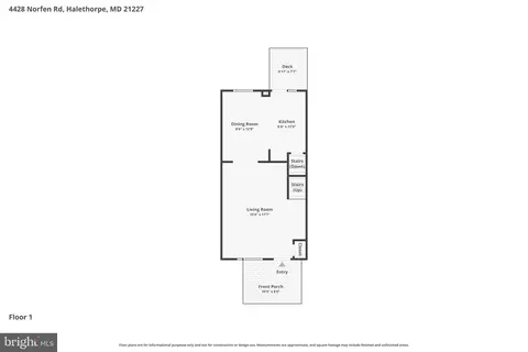 Floorplan - 4428 Norfen Rd, Halethorpe, MD 21227 photo 3 of 4