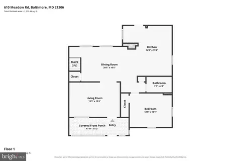 Floorplan - 610 Meadow Rd, Baltimore, MD 21206 photo 1 of 2