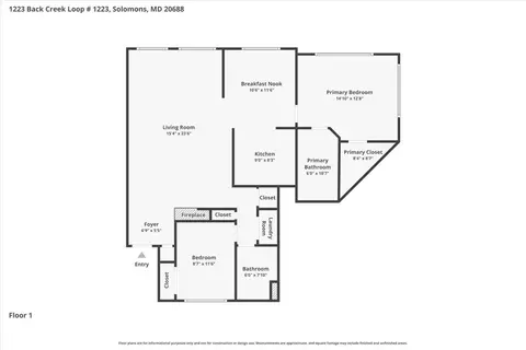 Floorplan - 1223 Back Crk #1223, Solomons, MD 20688 photo 1 of 1