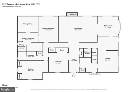 Floorplan - 2597 Braddock Rd, Mount Airy, MD 21771 photo 1 of 1