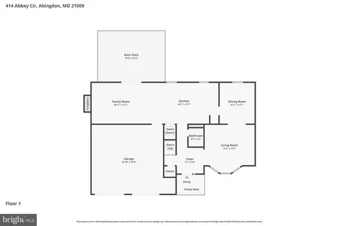 Floorplan - 414 Abbey Cir, Abingdon, MD 21009 photo 1 of 3