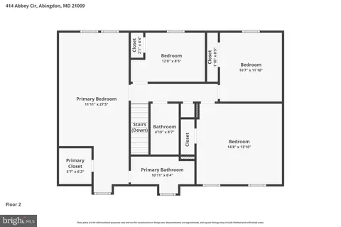 Floorplan - 414 Abbey Cir, Abingdon, MD 21009 photo 2 of 3