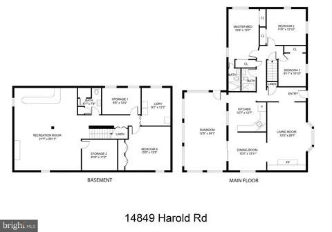 Floorplan - 14819 Harold Rd, Silver Spring, MD 20905 photo 1 of 1