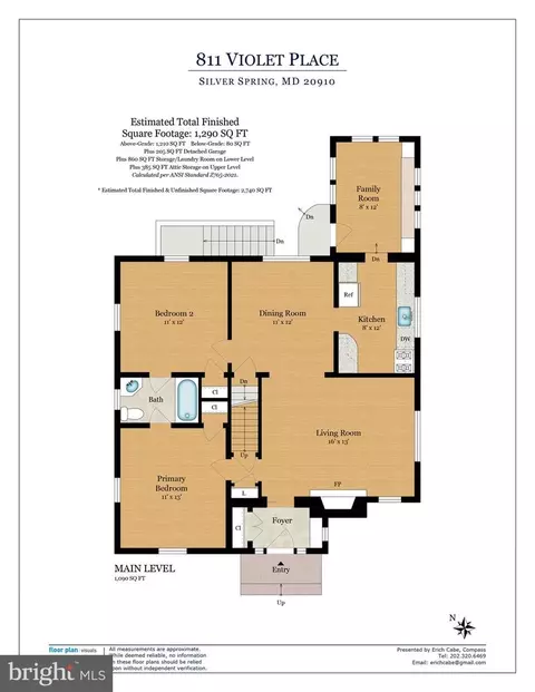 Floorplan - 811 Violet Pl, Silver Spring, MD 20910 photo 2 of 5
