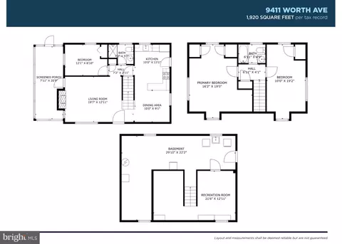 Floorplan - 9411 Worth Ave, Silver Spring, MD 20901 photo 1 of 1