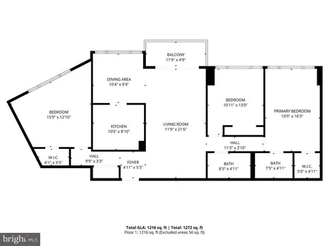 Floorplan - 8830 Piney Branch Rd #307, Silver Spring, MD 20903 photo 1 of 1