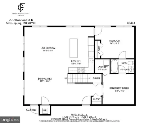 Floorplan - 900 Bonifant St #D, Silver Spring, MD 20910 photo 1 of 2