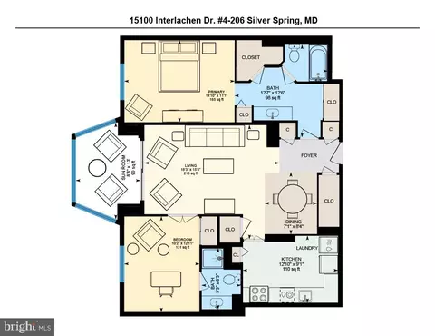 Floorplan - 15100 Interlachen Dr #4-206, Silver Spring, MD 20906 photo 1 of 1
