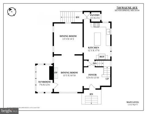 Floorplan - 710 Wayne Ave, Silver Spring, MD 20910 photo 2 of 5