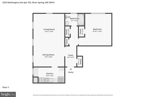 Floorplan - 2223 Washington Ave #103, Silver Spring, MD 20910 photo 1 of 1