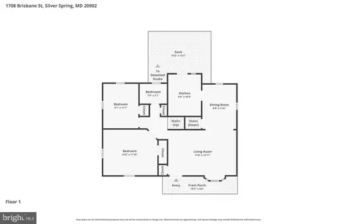 Floorplan - 1708 Brisbane St, Silver Spring, MD 20902 photo 1 of 4